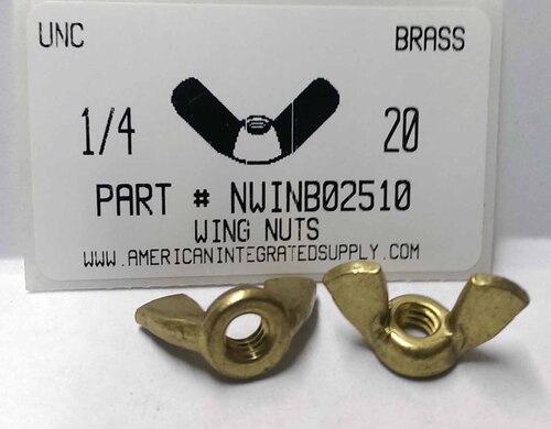 1/4-20 WING NUT SOLID BRASS