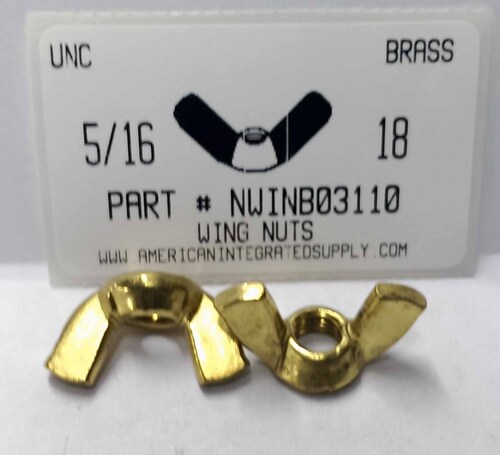 5/16-18 WING NUT SOLID BRASS