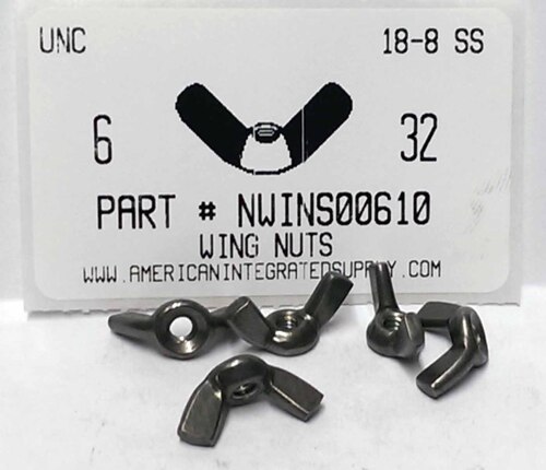 #6-32 WING NUT 18-8 STAINLESS STEEL