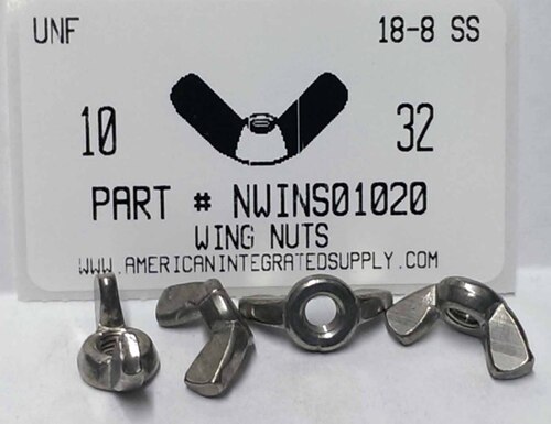 #10-32 WING NUT 18-8 STAINLESS STEEL