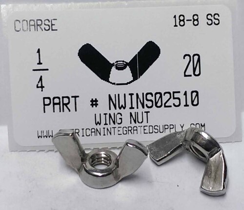 1/4-20 WING NUT 18-8 STAINLESS STEEL