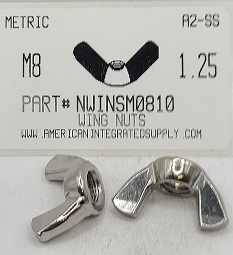 M8-1.25 WING NUT A2 STAINLESS STEEL