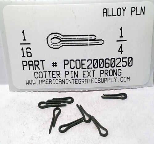 1/16X1/4 COTTER PIN EXTENDED PRONG STEEL PLAIN