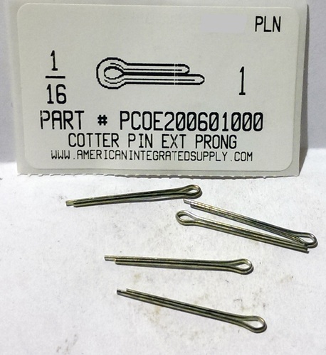 1/16X1 COTTER PIN EXTENDED PRONG STEEL PLAIN