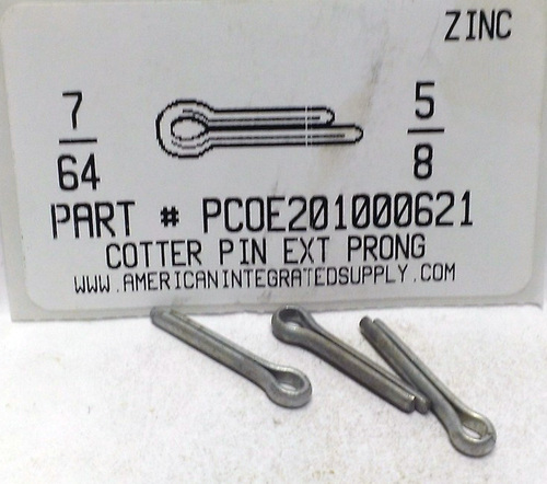 7/64X5/8 COTTER PIN EXTENDED PRONG STEEL ZINC PLATED