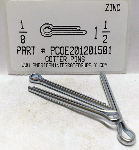 1/8X1-1/2 COTTER PIN EXTENDED PRONG STEEL ZINC PLATED