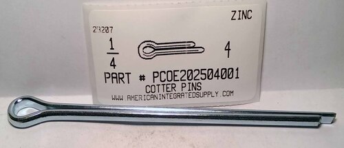 1/4X4 COTTER PIN EXTENDED PRONG STEEL ZINC PLATED