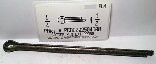 1/4X4-1/2 COTTER PIN EXTENDED PRONG STEEL PLAIN