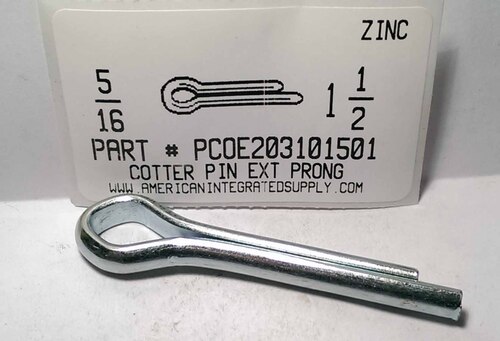 5/16X1-1/2 COTTER PIN EXTENDED PRONG STEEL ZINC PLATED