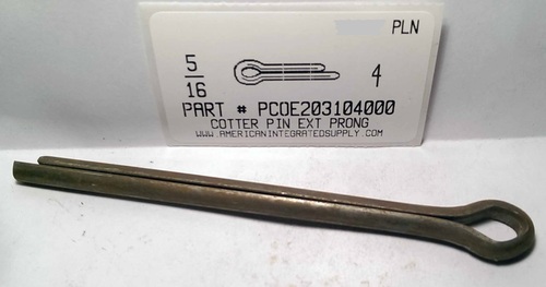 5/16X4 COTTER PIN EXTENDED PRONG STEEL PLAIN