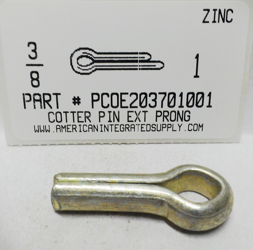 3/8X1 COTTER PIN EXTENDED PRONG STEEL ZINC PLATED (DISCONTINUED)