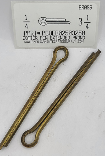 1/4X3-1/4 COTTER PIN EXTENDED PRONG BRASS (DISCONTINUED)