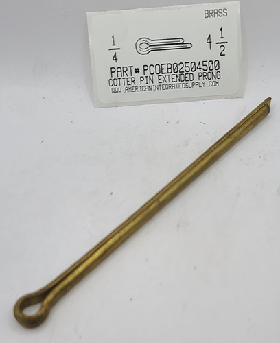 1/4X4-1/2 COTTER PIN EXTENDED PRONG BRASS (DISCONTINUED)