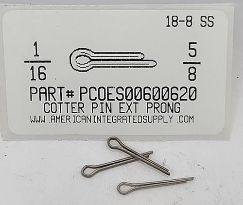 1/16X5/8 COTTER PIN EXTENDED PRONG 18-8 STAINLESS STEEL