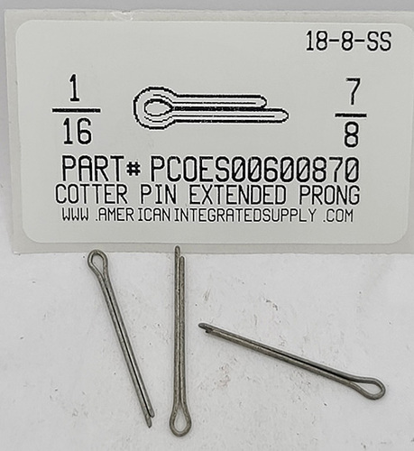 1/16X7/8 COTTER PIN EXTENDED PRONG 18-8 STAINLESS STEEL