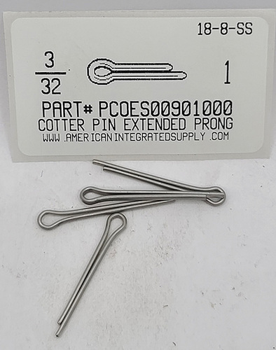 3/32X1 COTTER PIN EXTENDED PRONG 18-8 STAINLESS STEEL