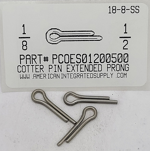 1/8X1/2 COTTER PIN EXTENDED PRONG 18-8 STAINLESS STEEL