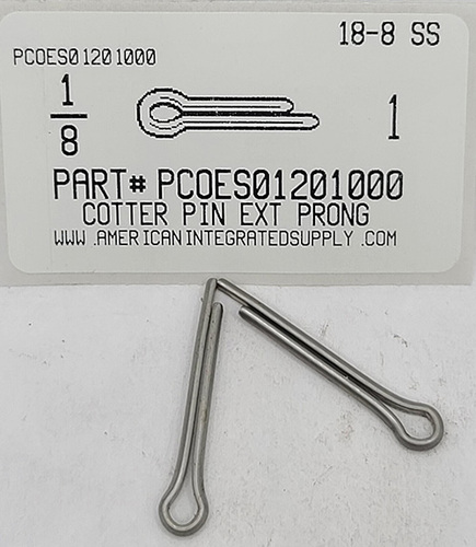 1/8X1 COTTER PIN EXTENDED PRONG 18-8 STAINLESS STEEL