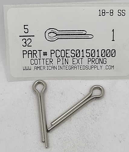 5/32X1 COTTER PIN EXTENDED PRONG 18-8 STAINLESS STEEL