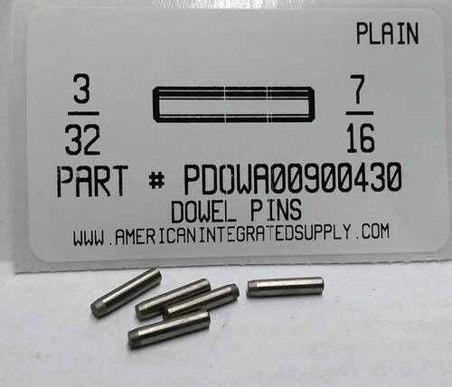 3/32X7/16 DOWEL PIN ALLOY STEEL PLAIN