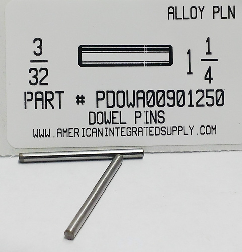 3/32X1-1/4 DOWEL PIN ALLOY STEEL PLAIN