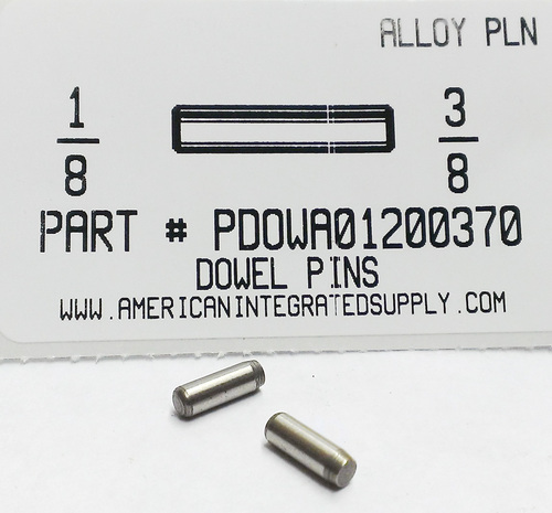 1/8X3/8 DOWEL PIN ALLOY STEEL PLAIN