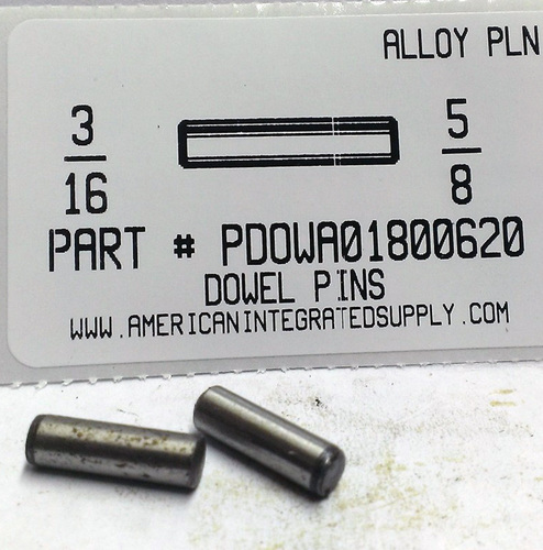 3/16X5/8 DOWEL PIN ALLOY STEEL PLAIN