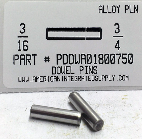 3/16X3/4 DOWEL PIN ALLOY STEEL PLAIN