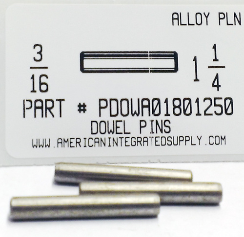 3/16X1-1/4 DOWEL PIN ALLOY STEEL PLAIN