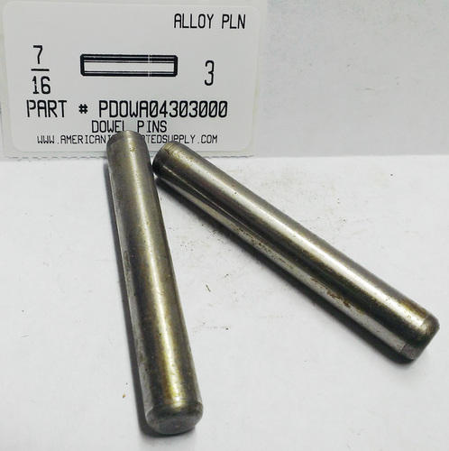 7/16X3 DOWEL PIN ALLOY STEEL PLAIN