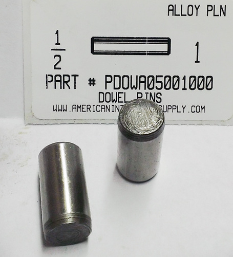 1/2X1 DOWEL PIN ALLOY STEEL PLAIN