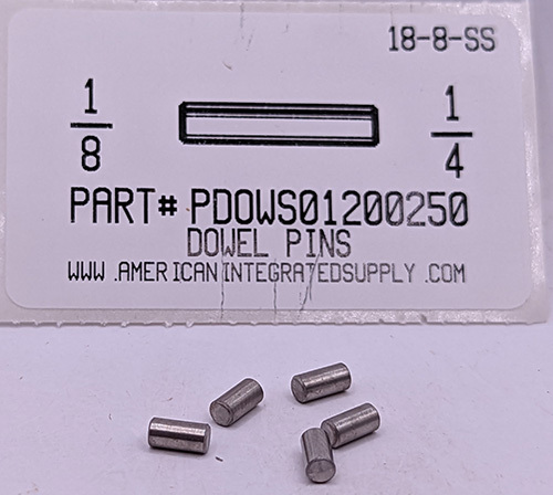 1/8X1/4 DOWEL PIN 18-8 STAINLESS STEEL