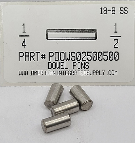 1/4X1/2 DOWEL PIN 18-8-SS