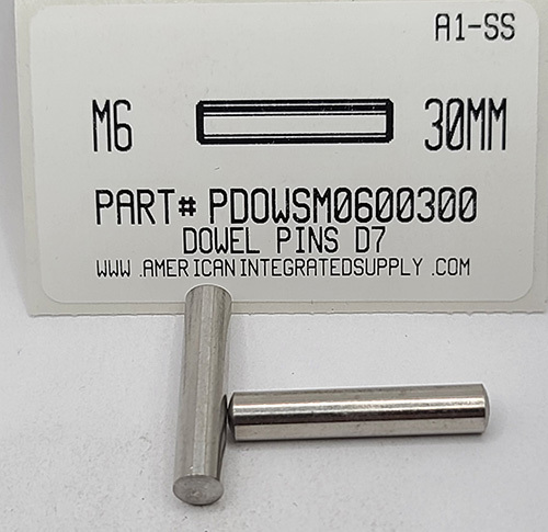 M6X30MM DOWEL PIN A1 STAINLESS STEEL D7