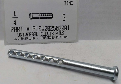 1/4X3 UNIVERSAL CLEVIS PIN ZINC PLATED