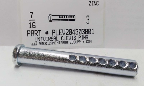 7/16X3 UNIVERSAL CLEVIS PIN ZINC PLATED