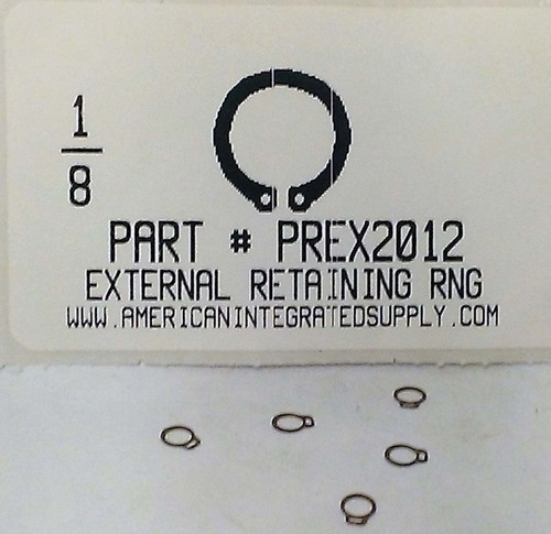 1/8" EXTERNAL RETAINING RING .117 GROOVE .112 FREE ID