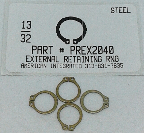 13/32" EXTERNAL RETAINING RING .382 GROOVE .366 FREE ID