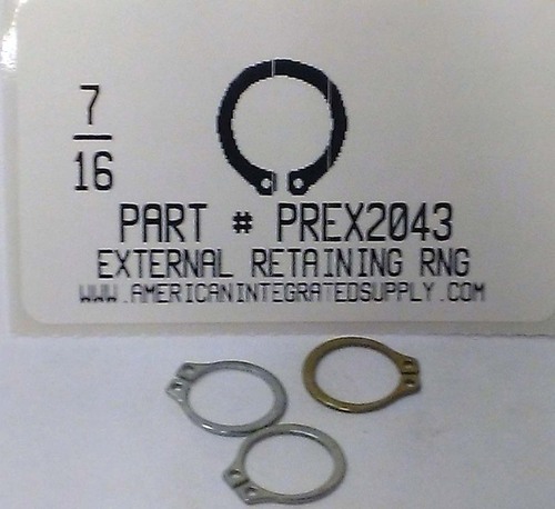 7/16" EXTERNAL RETAINING RING .412 GROOVE .395 FREE ID