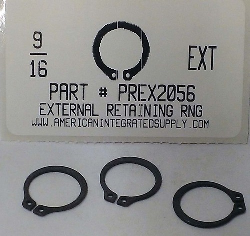 9/16" EXTERNAL RETAINING RING .530 GROOVE .521 FREE ID