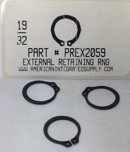 19/32" EXTERNAL RETAINING RING .559 GROOVE .550 FREE ID