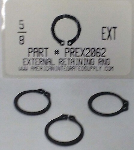 5/8" EXTERNAL RETAINING RING .588 GRV .579 FREE ID