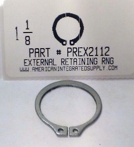 1-1/8" EXTERNAL RETAINING RING 1.059 GROOVE 1.041 FREE ID