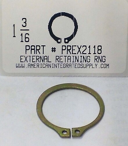 1-3/16 EXTERNAL RETAINING RING 1.118 GROOVE 1.098 FREE ID