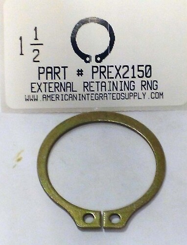 1-1/2" EXTERNAL RETAINING RING 1.406 GROOVE 1.387 FREE ID