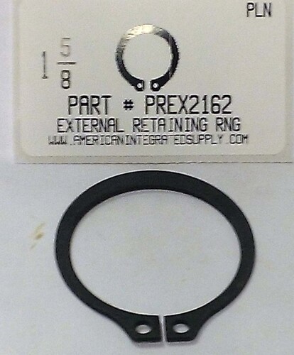 1-5/8" EXTERNAL RETAINING RING 1.529 GROOVE 1.503 FREE ID