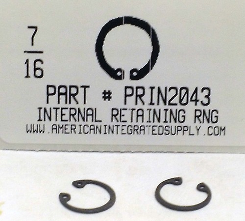 7/16" INTERNAL RETAINING RING .461 GROOVE .482 FREE OD