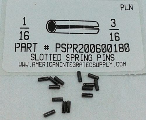 1/16X3/16 SLOTTED SPRING PIN STEEL PLAIN