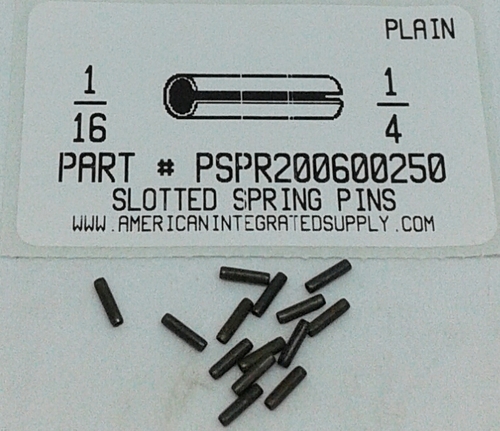 1/16X1/4 SLOTTED SPRING PIN STEEL PLAIN