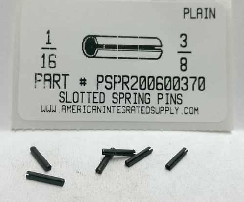 1/16X3/8 SLOTTED SPRING PIN STEEL PLAIN